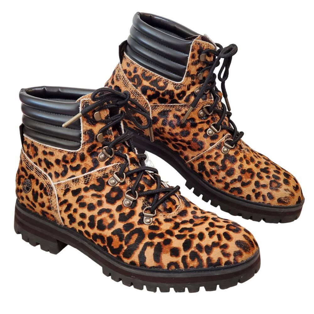 Timberland Leopard Print Combat Boots